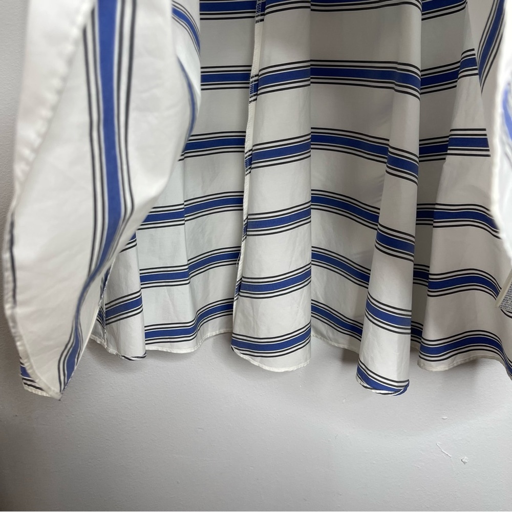 Rebecca Minkoff Misty Skirt in Santorini Blue Striped Asymmetrical Cotton Size 6 - Picture 9 of 16